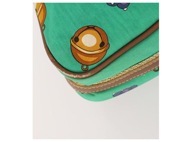 Borsa a Spalla LOEWE in Tela Verde Oro Auth BA10740 D'oro - vista 14