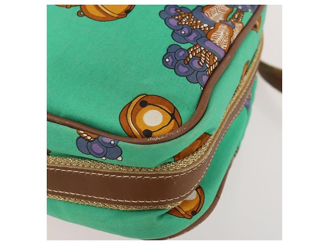 Borsa a Spalla LOEWE in Tela Verde Oro Auth BA10740 D'oro - vista 15