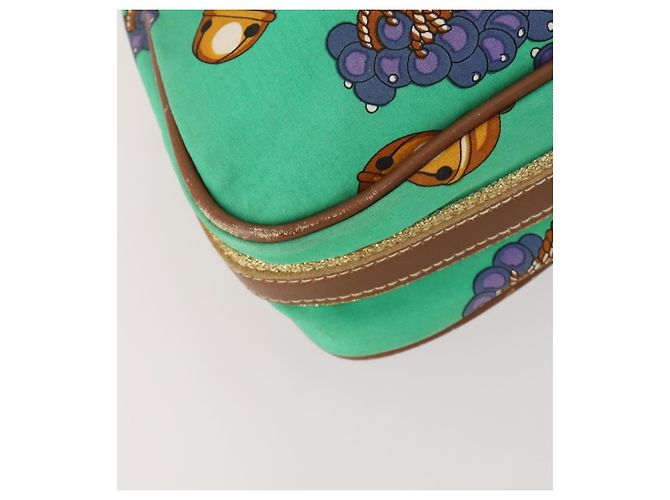 Borsa a Spalla LOEWE in Tela Verde Oro Auth BA10740 D'oro - vista 16