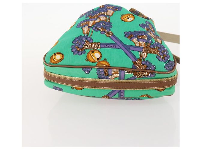 Borsa a Spalla LOEWE in Tela Verde Oro Auth BA10740 D'oro - vista 5