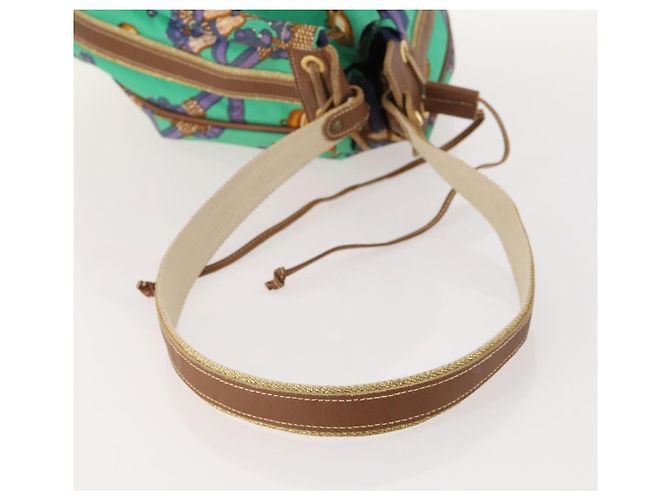 Borsa a Spalla LOEWE in Tela Verde Oro Auth BA10740 D'oro - vista 7