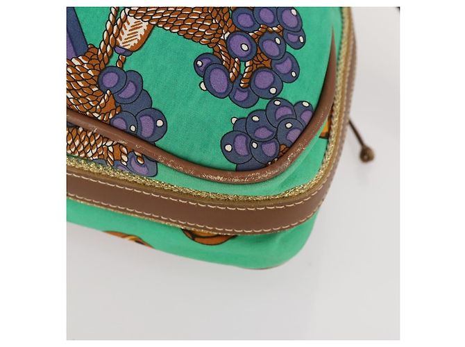 Borsa a Spalla LOEWE in Tela Verde Oro Auth BA10740 D'oro - vista 9
