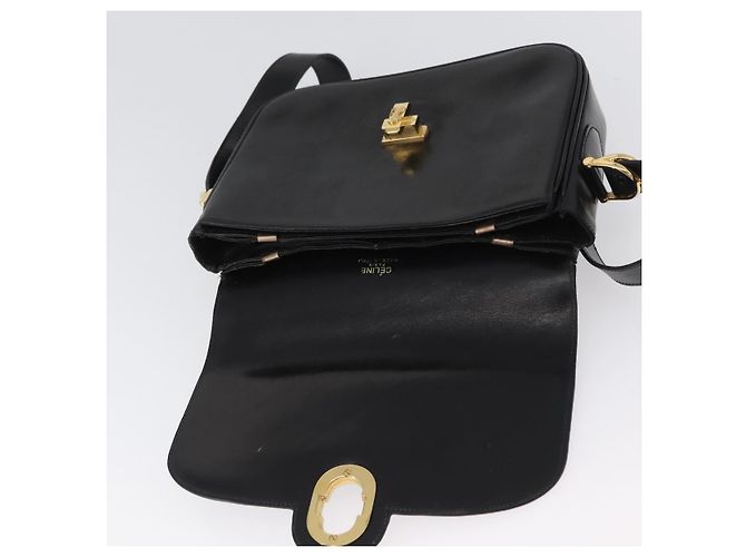 Borsa a Spalla CÉLINE Carrozza in Pelle Nera e Oro Auth bs33584 Nero D'oro - vista 11
