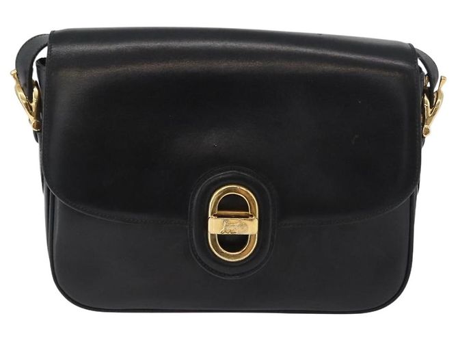 Borsa a Spalla CÉLINE Carrozza in Pelle Nera e Oro Auth bs33584 Nero D'oro - vista 13
