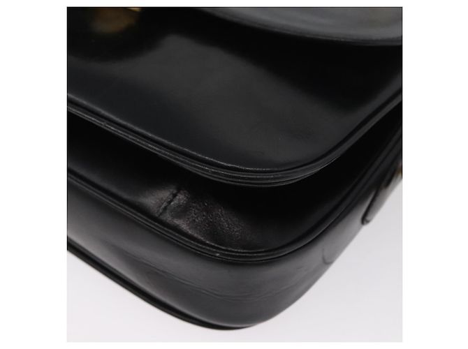 Borsa a Spalla CÉLINE Carrozza in Pelle Nera e Oro Auth bs33584 Nero D'oro - vista 14