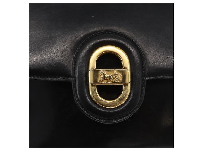 Borsa a Spalla CÉLINE Carrozza in Pelle Nera e Oro Auth bs33584 Nero D'oro - vista 17
