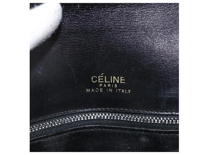 Borsa a Spalla CÉLINE Carrozza in Pelle Nera e Oro Auth bs33584 Nero D'oro - vista 18