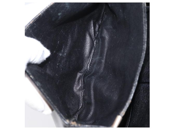 Borsa a Spalla CÉLINE Carrozza in Pelle Nera e Oro Auth bs33584 Nero D'oro - vista 21