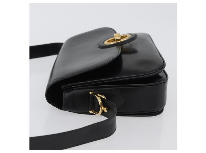 Borsa a Spalla CÉLINE Carrozza in Pelle Nera e Oro Auth bs33584 Nero D'oro - vista 4
