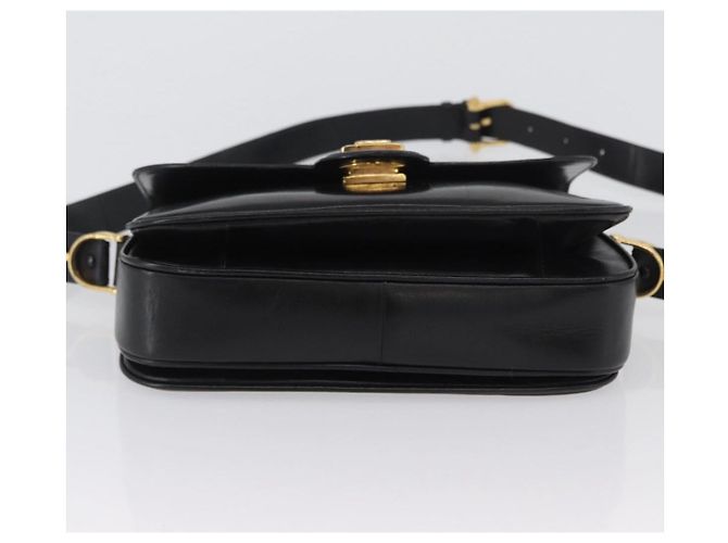 Borsa a Spalla CÉLINE Carrozza in Pelle Nera e Oro Auth bs33584 Nero D'oro - vista 5