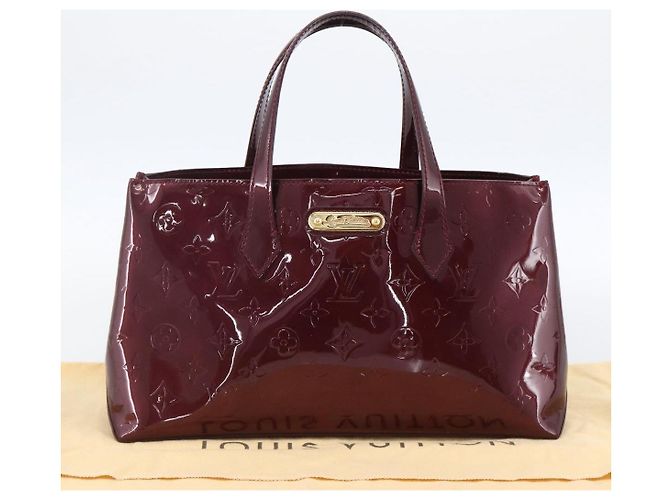 LOUIS VUITTON Borsa Wilshire PM Monogram Vernis Amarante M93641 LV Auth ki6551M Bordò - vista 12
