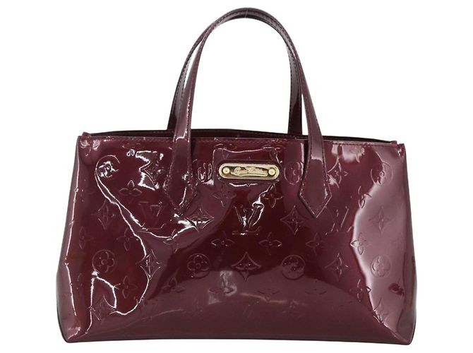 LOUIS VUITTON Borsa Wilshire PM Monogram Vernis Amarante M93641 LV Auth ki6551M Bordò - vista 13