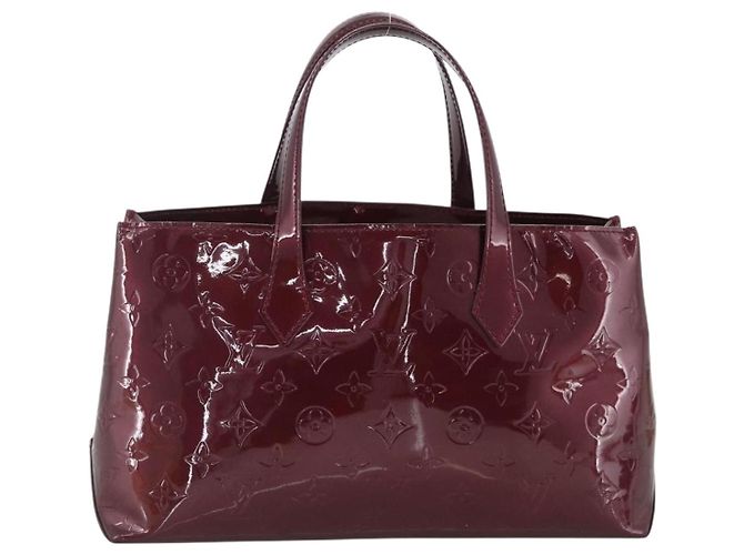 LOUIS VUITTON Borsa Wilshire PM Monogram Vernis Amarante M93641 LV Auth ki6551M Bordò - vista 2