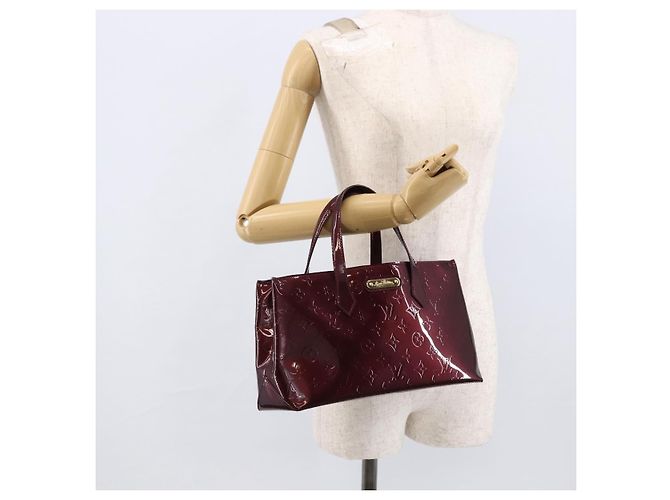 LOUIS VUITTON Borsa Wilshire PM Monogram Vernis Amarante M93641 LV Auth ki6551M Bordò - vista 23