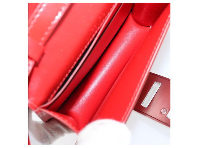Borsa a Spalla Gancini in Pelle Rossa e Argento di Salvatore Ferragamo Auth BA10529 Rosso - vista 11