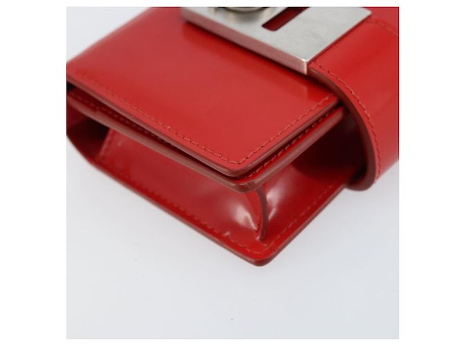 Borsa a Spalla Gancini in Pelle Rossa e Argento di Salvatore Ferragamo Auth BA10529 Rosso - vista 14