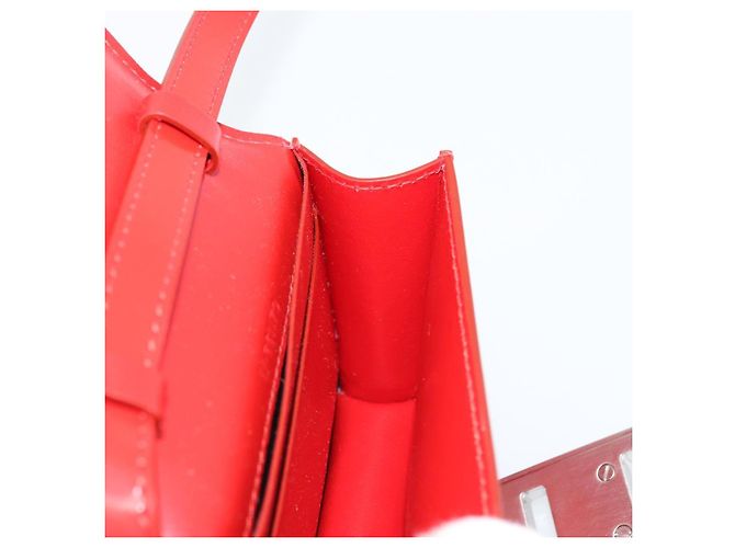 Borsa a Spalla Gancini in Pelle Rossa e Argento di Salvatore Ferragamo Auth BA10529 Rosso - vista 19