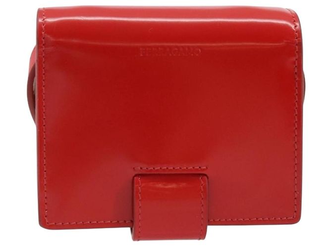 Borsa a Spalla Gancini in Pelle Rossa e Argento di Salvatore Ferragamo Auth BA10529 Rosso - vista 2