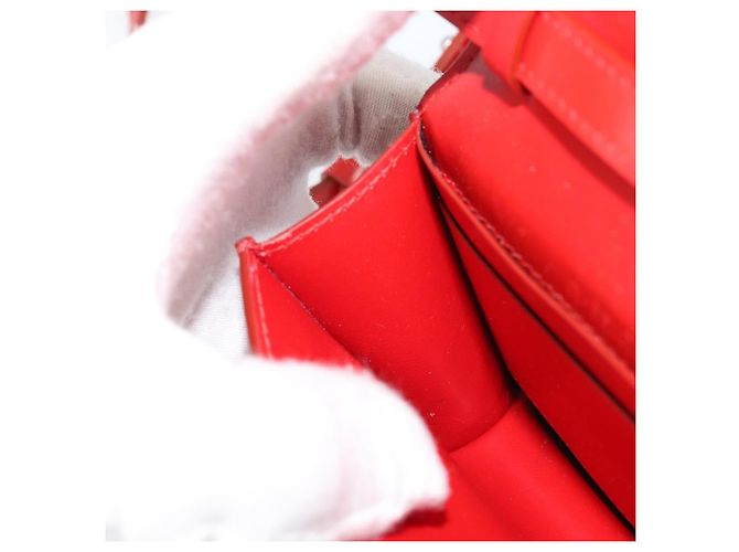 Borsa a Spalla Gancini in Pelle Rossa e Argento di Salvatore Ferragamo Auth BA10529 Rosso - vista 20