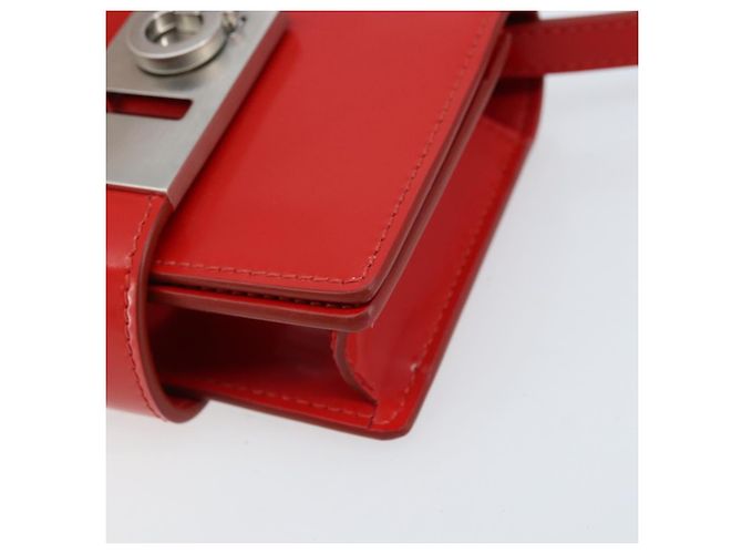 Borsa a Spalla Gancini in Pelle Rossa e Argento di Salvatore Ferragamo Auth BA10529 Rosso - vista 9
