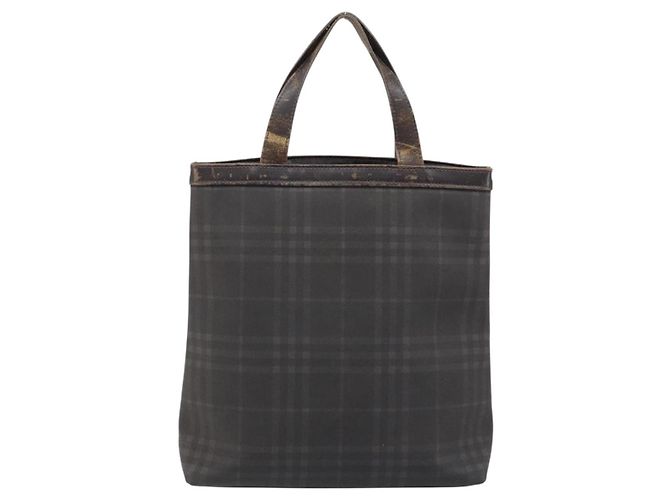 BURBERRY Nova Check Handtasche aus PVC braun silber authentisch bs33672 - Ansicht 2