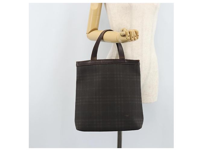 BURBERRY Nova Check Handtasche aus PVC braun silber authentisch bs33672 - Ansicht 22