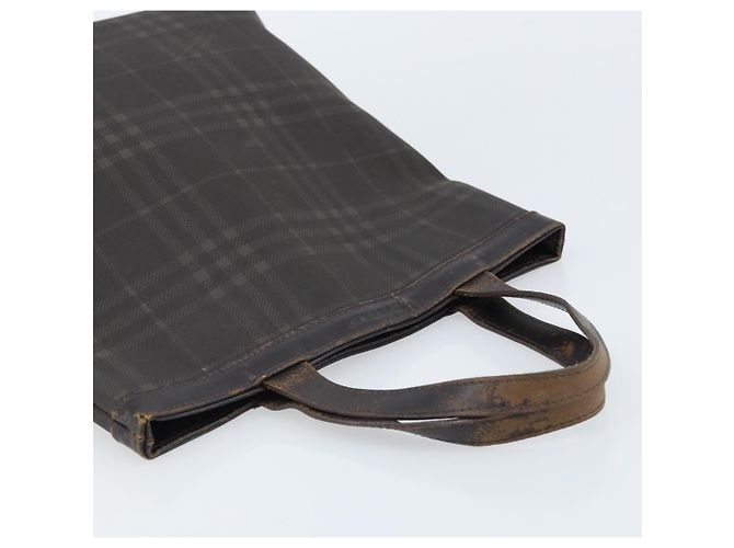 BURBERRY Nova Check Handtasche aus PVC braun silber authentisch bs33672 - Ansicht 6