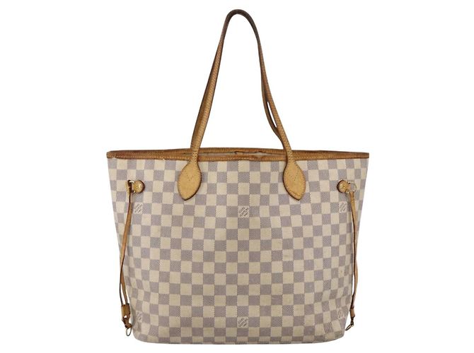 LOUIS VUITTON Borsa Tote Neverfull MM Damier Azur N41605 Auth LV LNZ052 - vista 13