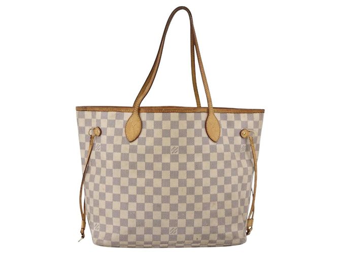 LOUIS VUITTON Borsa Tote Neverfull MM Damier Azur N41605 Auth LV LNZ052 - vista 2