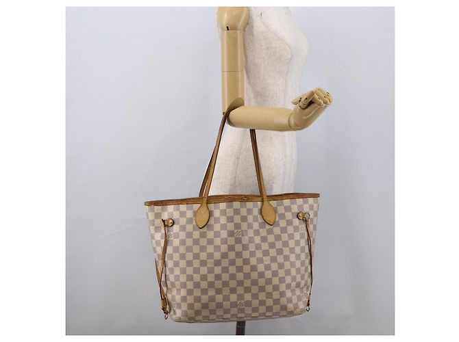 LOUIS VUITTON Borsa Tote Neverfull MM Damier Azur N41605 Auth LV LNZ052 - vista 21