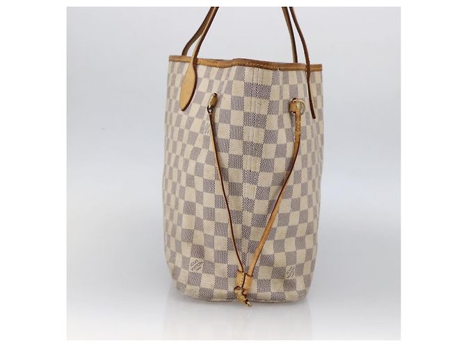 LOUIS VUITTON Borsa Tote Neverfull MM Damier Azur N41605 Auth LV LNZ052 - vista 3