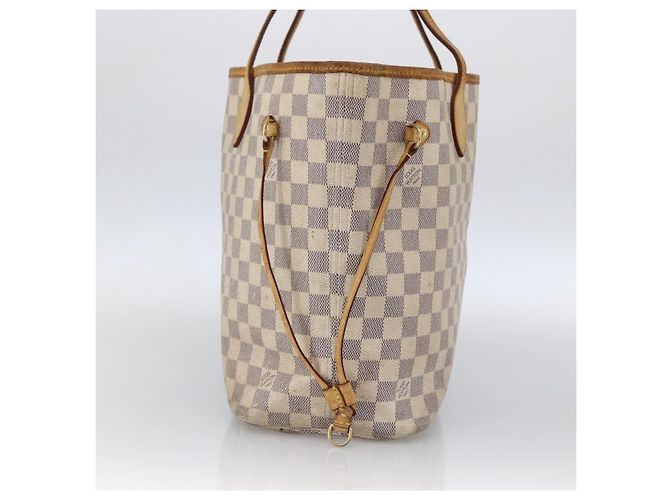 LOUIS VUITTON Borsa Tote Neverfull MM Damier Azur N41605 Auth LV LNZ052 - vista 4