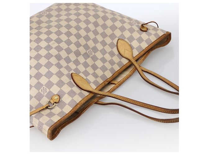 LOUIS VUITTON Borsa Tote Neverfull MM Damier Azur N41605 Auth LV LNZ052 - vista 6