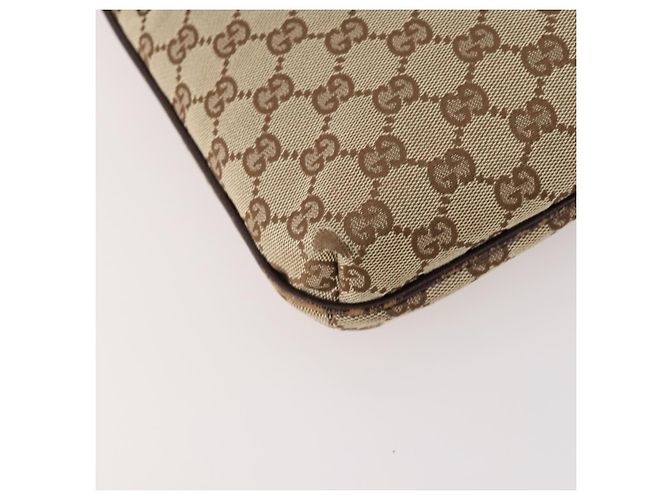 Borsa a Spalla GG Canvas Gucci Beige Argento 122793 Auth ep13100 - vista 13
