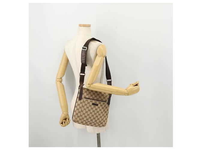 Borsa a Spalla GG Canvas Gucci Beige Argento 122793 Auth ep13100 - vista 23
