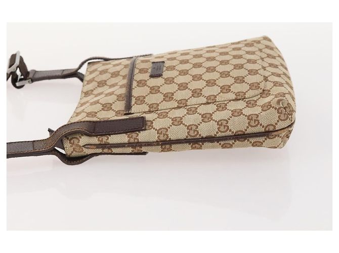 Borsa a Spalla GG Canvas Gucci Beige Argento 122793 Auth ep13100 - vista 5