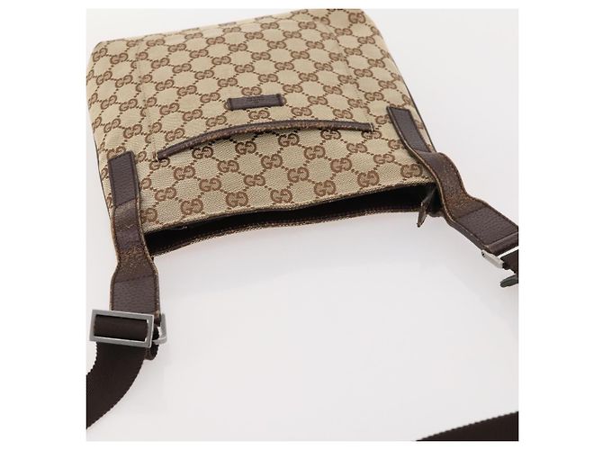 Borsa a Spalla GG Canvas Gucci Beige Argento 122793 Auth ep13100 - vista 6