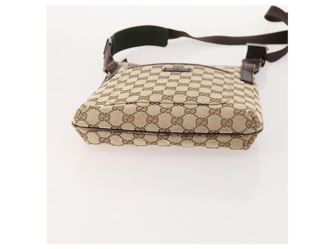 Borsa a Spalla GG Canvas Gucci Beige Argento 122793 Auth ep13100 - vista 9