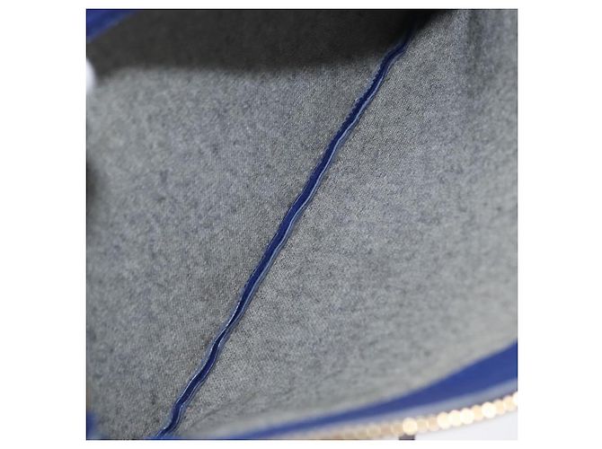 Céline Borsa a Spalla Trio Grande in Pelle Blu Oro Auth ki6539 D'oro - vista 11
