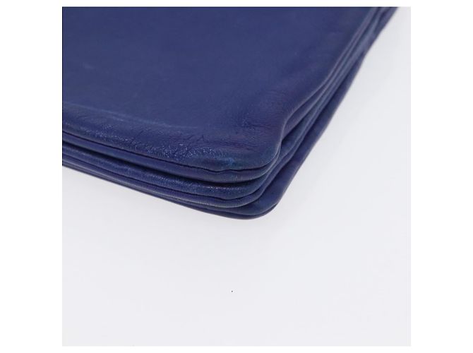 Céline Borsa a Spalla Trio Grande in Pelle Blu Oro Auth ki6539 D'oro - vista 14