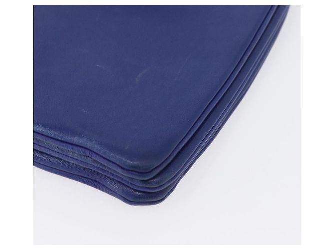 Céline Borsa a Spalla Trio Grande in Pelle Blu Oro Auth ki6539 D'oro - vista 15