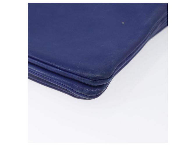Céline Borsa a Spalla Trio Grande in Pelle Blu Oro Auth ki6539 D'oro - vista 16