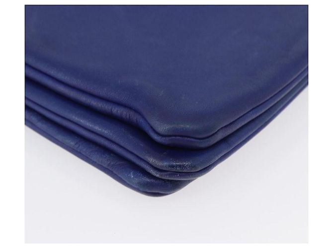 Céline Borsa a Spalla Trio Grande in Pelle Blu Oro Auth ki6539 D'oro - vista 9