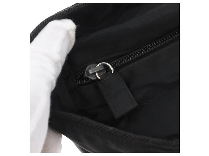 Borsa Tote Prada in nylon nero argento Auth bs32788 - vista 10