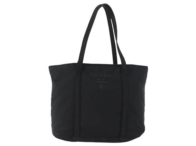 Borsa Tote Prada in nylon nero argento Auth bs32788 - vista 13