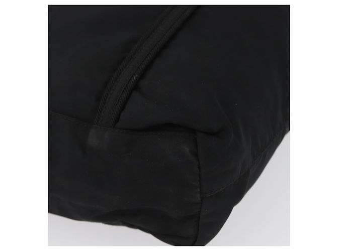 Borsa Tote Prada in nylon nero argento Auth bs32788 - vista 14