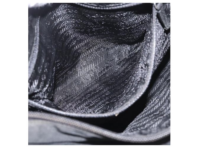 Borsa Tote Prada in nylon nero argento Auth bs32788 - vista 21