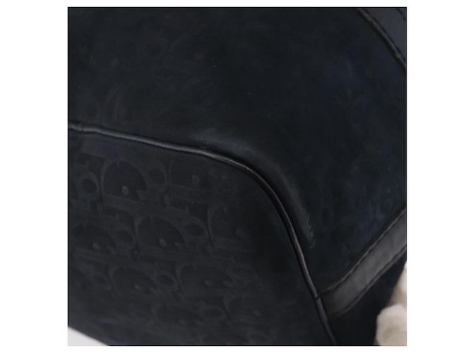Borsa Boston Christian Dior in suede blu navy argento autentica mr2069 - vista 12