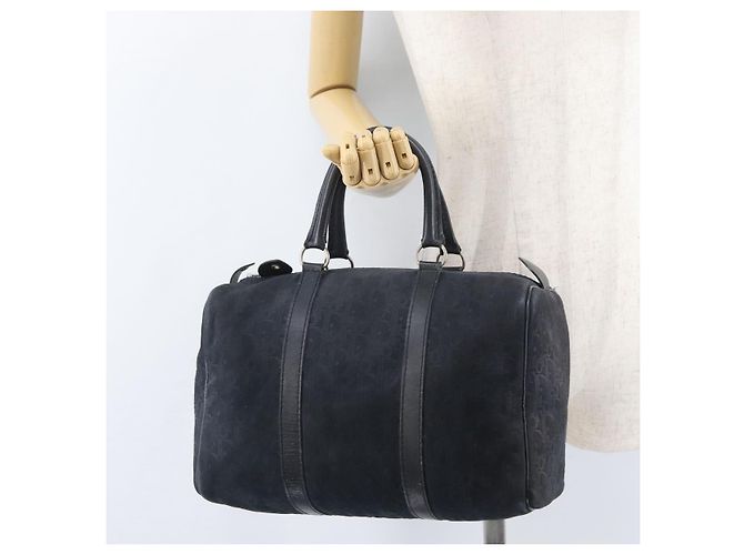 Borsa Boston Christian Dior in suede blu navy argento autentica mr2069 - vista 21