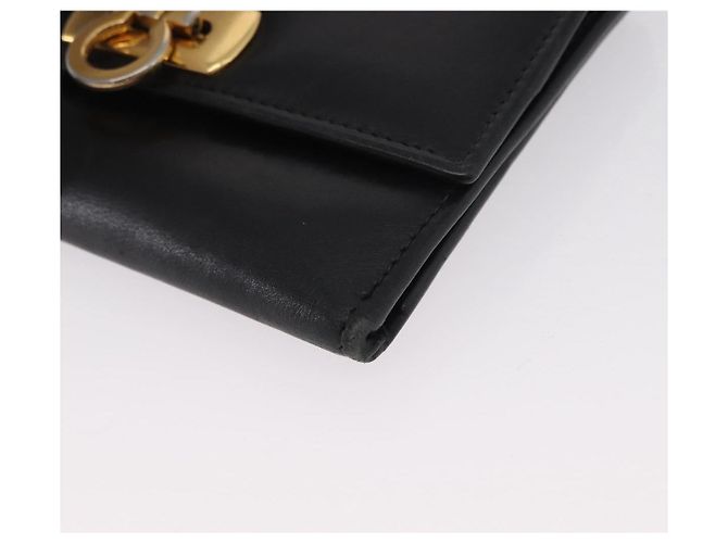 Borsa a Spalla Gancini in Pelle Oro Nero Salvatore Ferragamo Auth 173272 D'oro - vista 14